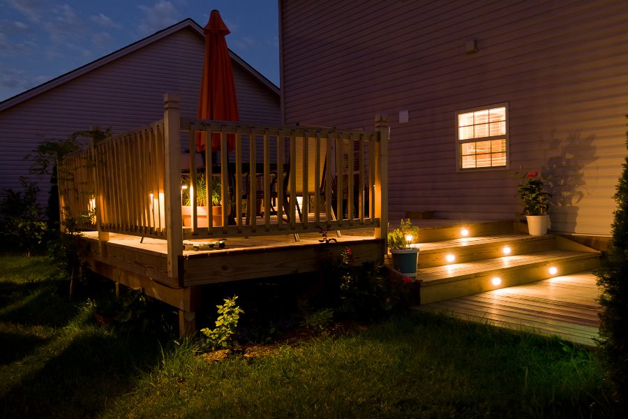 Wooden Deck and Step Lights in Anne Arundel County